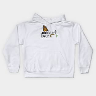 Monarch Lover with Caterpillar, Chrysalis and Butterfly Kids Hoodie